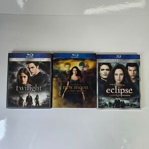 Twilight Saga Blu-ray Lot 3 Movies New Moon Eclipse Vampire Romance